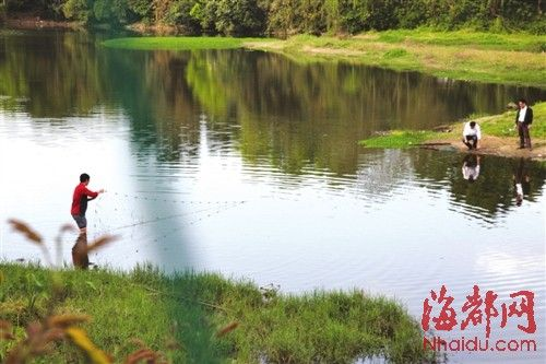 流花溪拦腰 拦网捞鱼 图