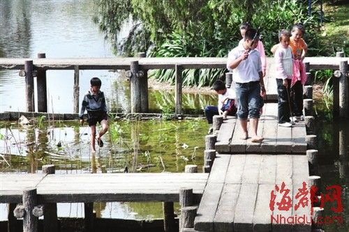 流花溪拦腰 拦网捞鱼 图